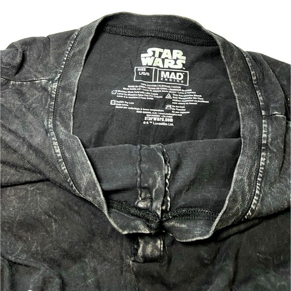 Mad Engine Juniors Star Wars Mandalorian Baby Yoda Cropped Henley Top Size Large - Picture 6 of 8